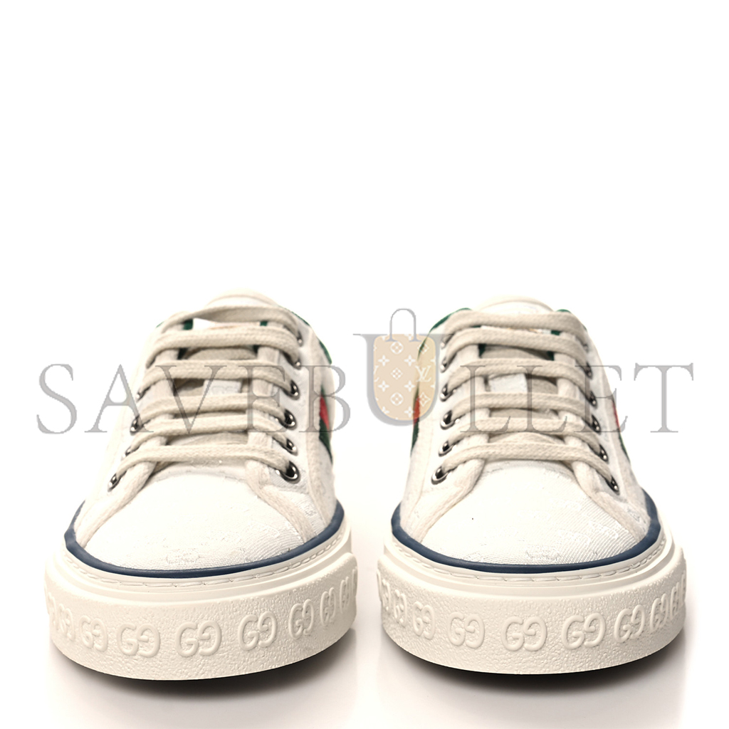 GUCCI JACQUARD MINI GG MONOGRAM WEB WOMENS 1977 TENNIS SNEAKERS